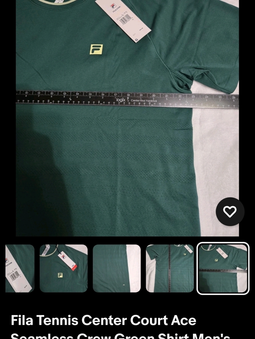 Fila Tennis Center Court Ace  Seamless Crew Green Shirt Men's XL $85 NWT - Picture 7 of 7